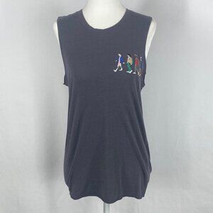 Stranger Things Women’s Muscle T Tank Embroidered S Soft Black